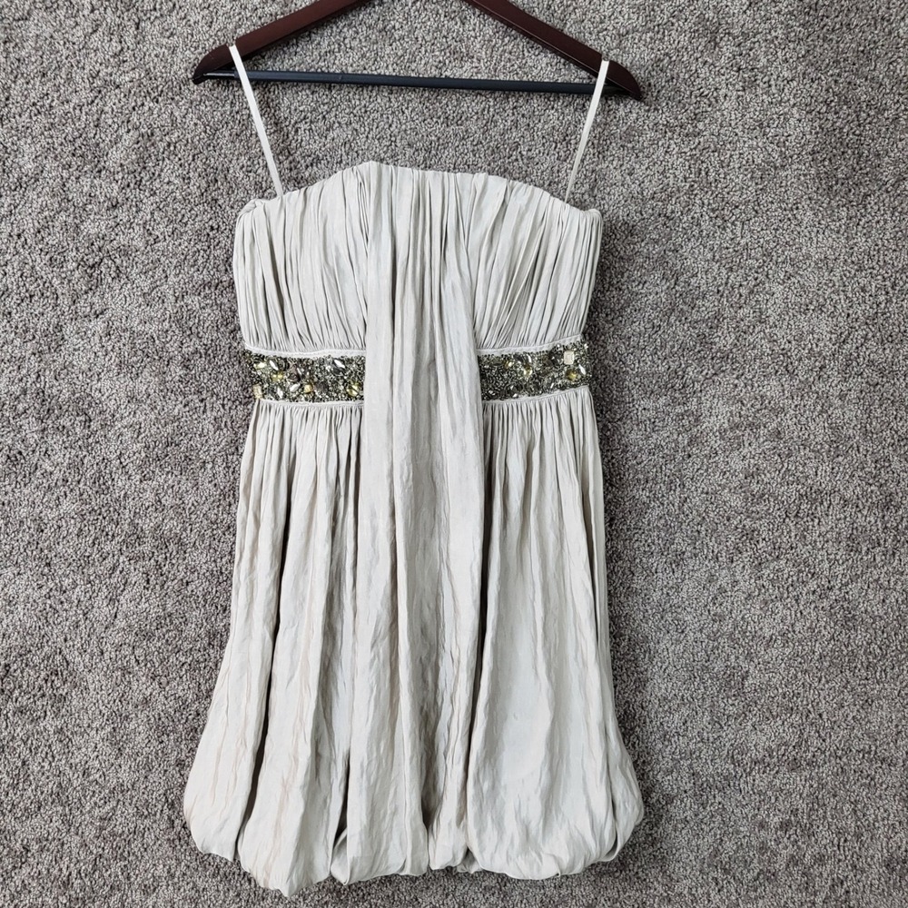AllSaints Leola Oyster Embellished Strapless Draped Cocktail Dress Size 14 NWT